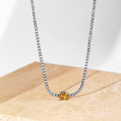 [Joyas Regalia] Collar de corte ovalado brillante de 1,0 quilates