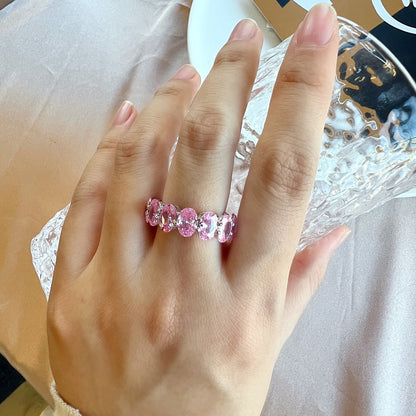[Bijoux Regalia] Bague tennis allongée délicate taille coussin
