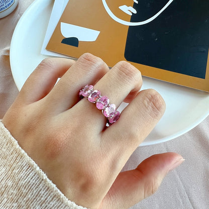 [Bijoux Regalia] Bague tennis allongée délicate taille coussin
