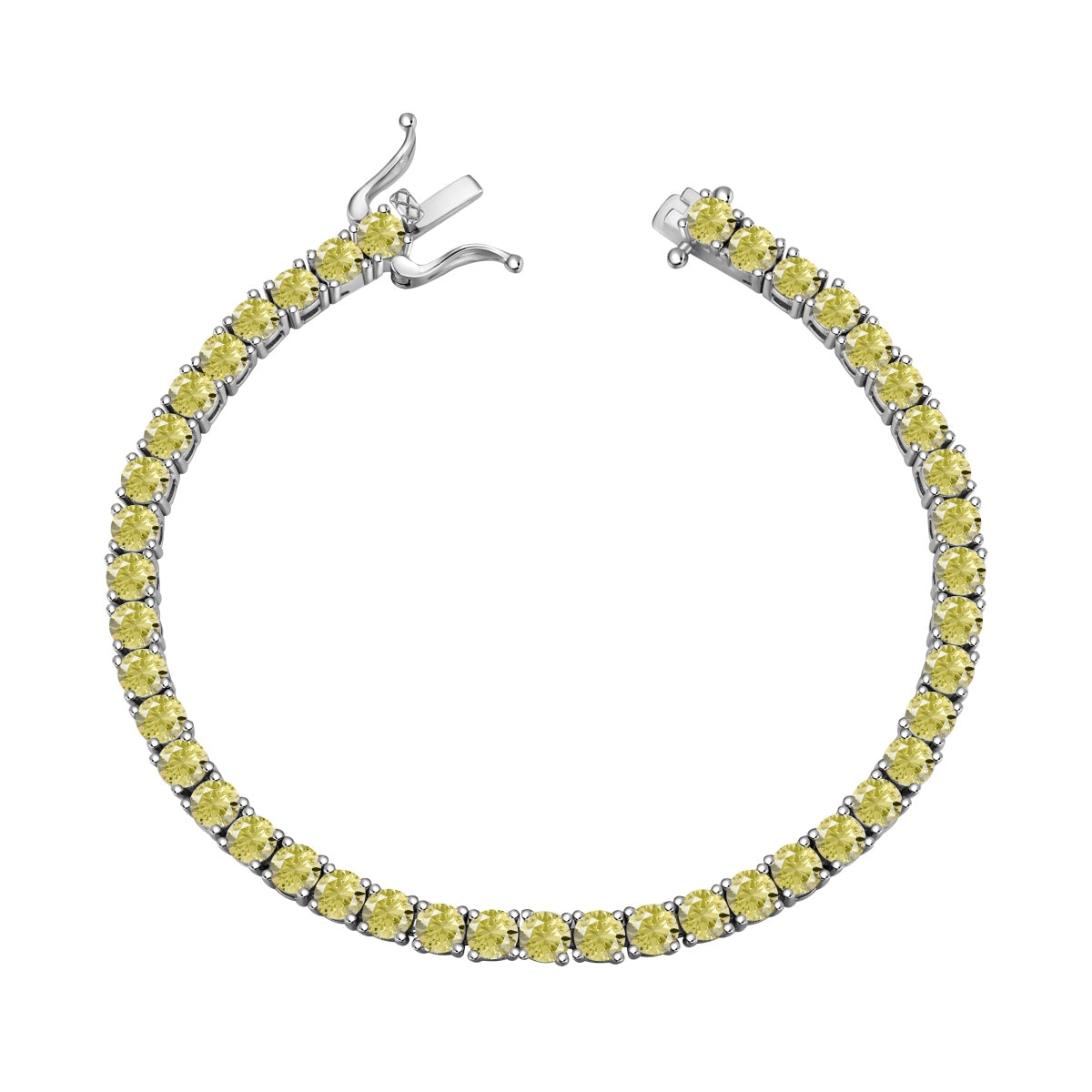 [Joyas Regalia] Pulsera de tenis con corte redondo deslumbrante y ornamentada
