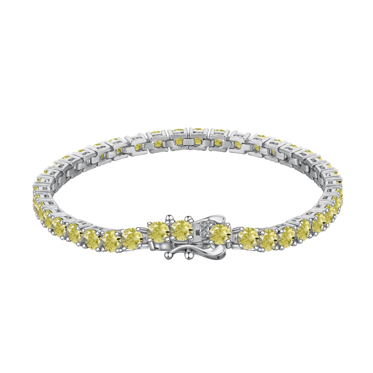 [Joyas Regalia] Pulsera de tenis con corte redondo deslumbrante y ornamentada