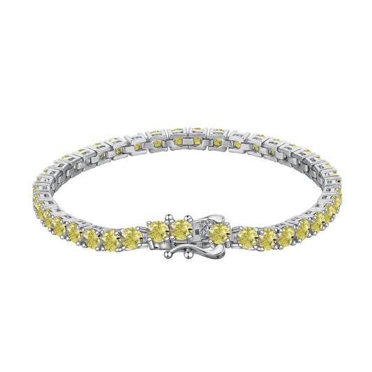 [Joyas Regalia] Pulsera de tenis con corte redondo deslumbrante y ornamentada