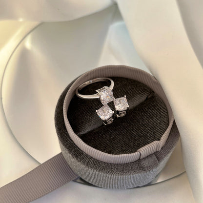[Joyas Regalia] Pendientes de boda de corte princesa radiante de 1,0 quilates