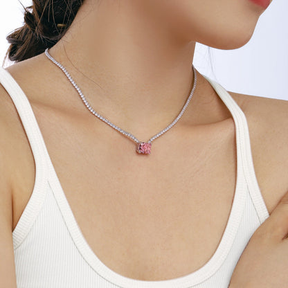 [Joyas Regalia] Elegante collar de corte radiante de 4,0 quilates