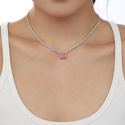 [Joyas Regalia] Elegante collar de corte radiante de 4,0 quilates