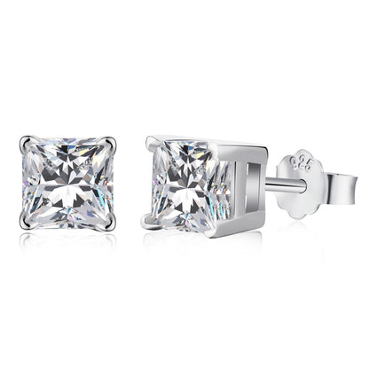 [Joyas Regalia] Pendientes de boda de corte princesa radiante de 1,0 quilates