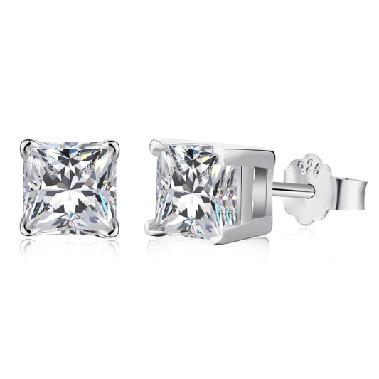 [Joyas Regalia] Pendientes de boda de corte princesa radiante de 1,0 quilates