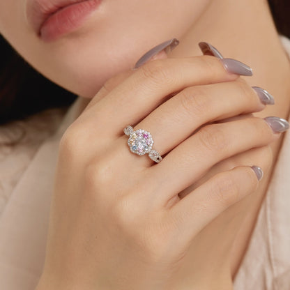 [Bijoux Regalia] Bague de mariage délicate et colorée en forme de fleur ronde coupée