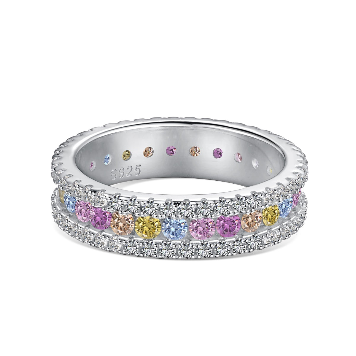 [Bijoux Regalia] Bague quotidienne délicate et colorée à coupe ronde