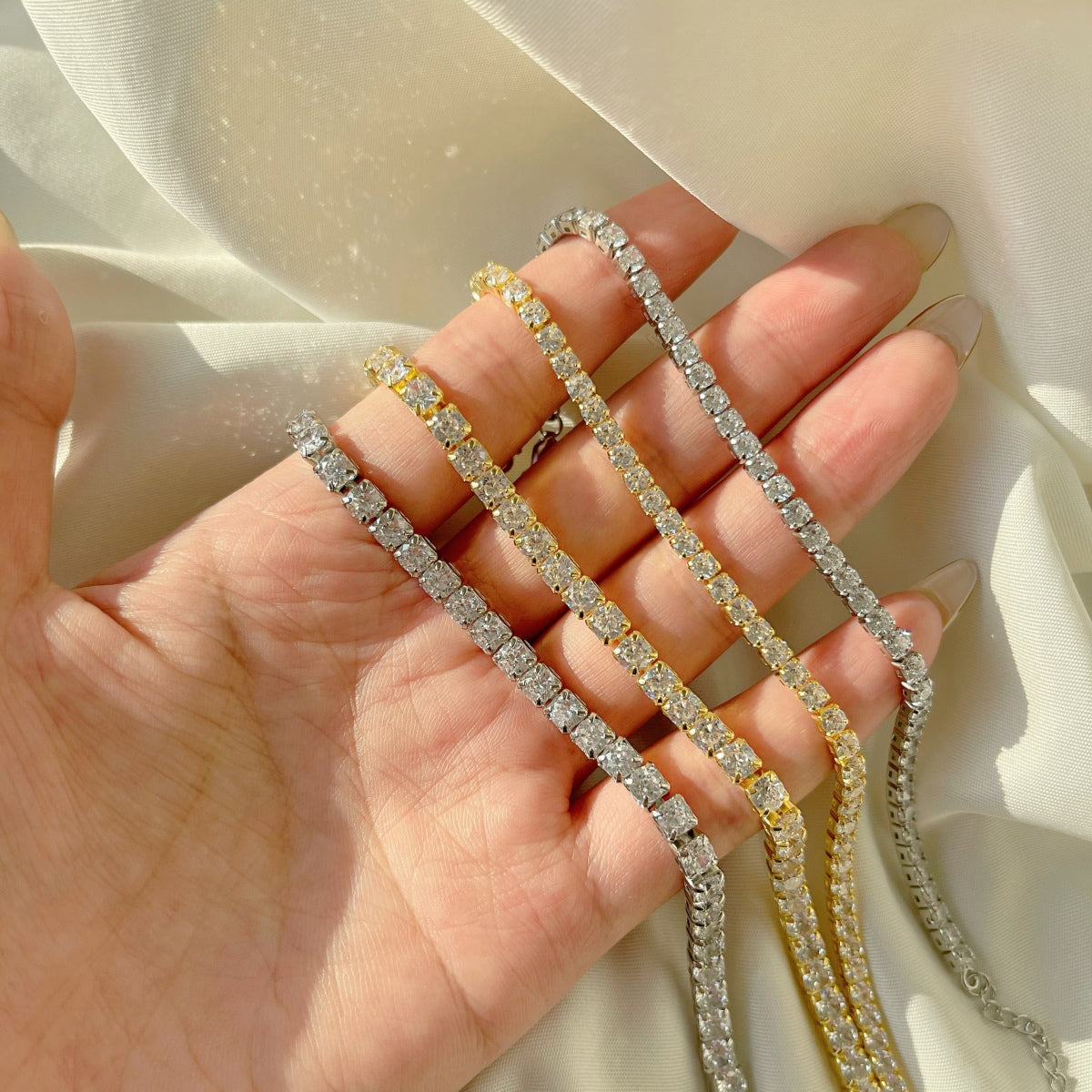 [Joyas Regalia] Pulsera de tenis con corte princesa radiante y brillante