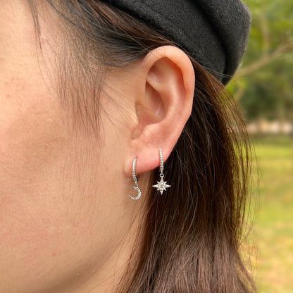 [Bijoux Regalia] Boucles d'oreilles asymétriques étoile et lune