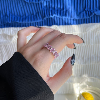 [Bijoux Regalia] Bague tennis allongée délicate taille coussin