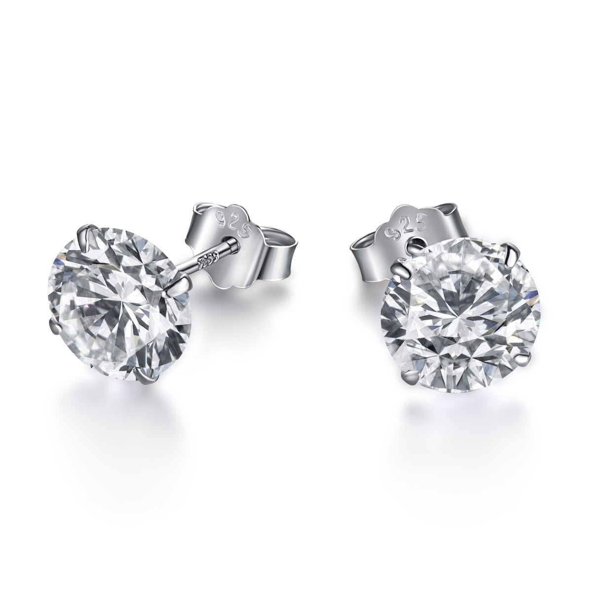 [Joyas Regalia] Elegantes pendientes con piedra central redonda y brillante