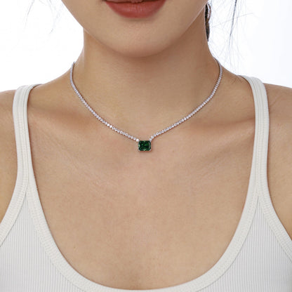 [Joyas Regalia] Elegante collar de corte radiante de 4,0 quilates