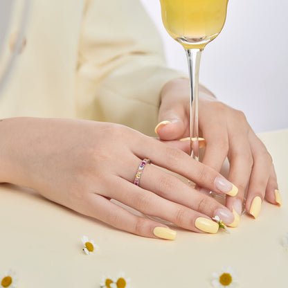 [Joyas Regalia] Anillo de tenis de corte redondo deslumbrante y brillante