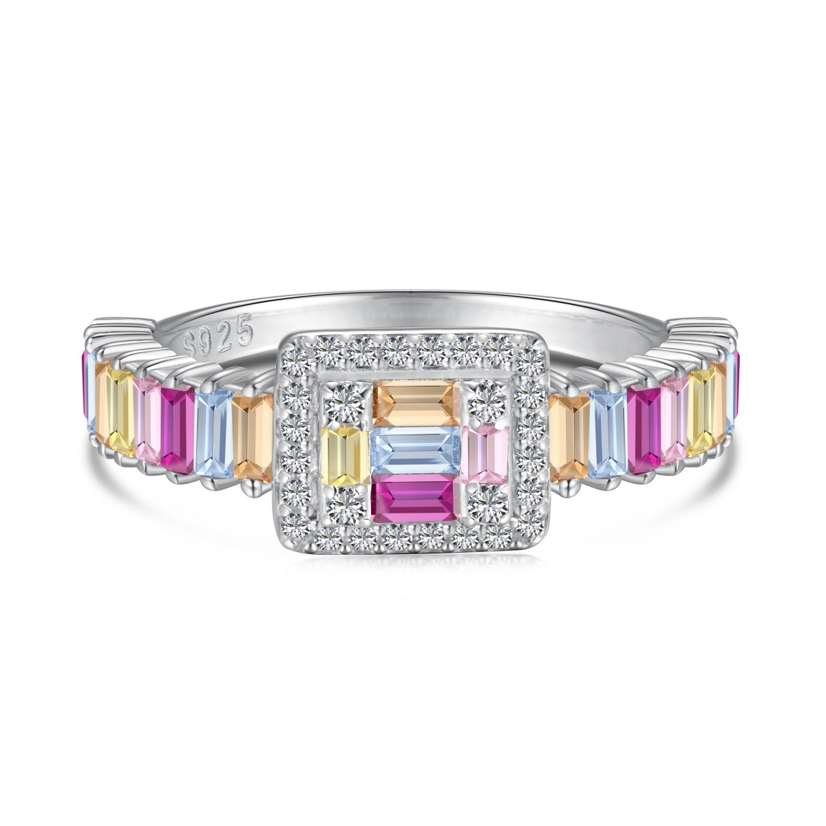 [Bijoux Regalia] Bague de fête exquise et colorée à coupe radiante