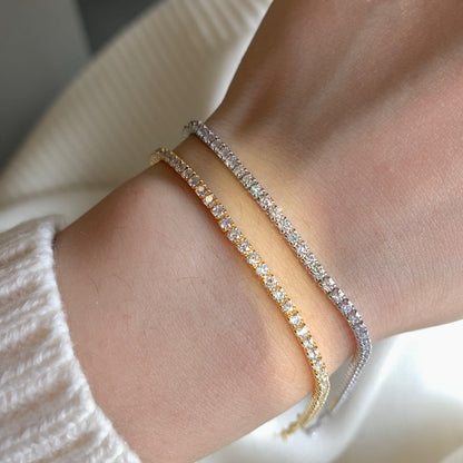 [Joyas Regalia] Pulsera de tenis con corte princesa brillante y radiante