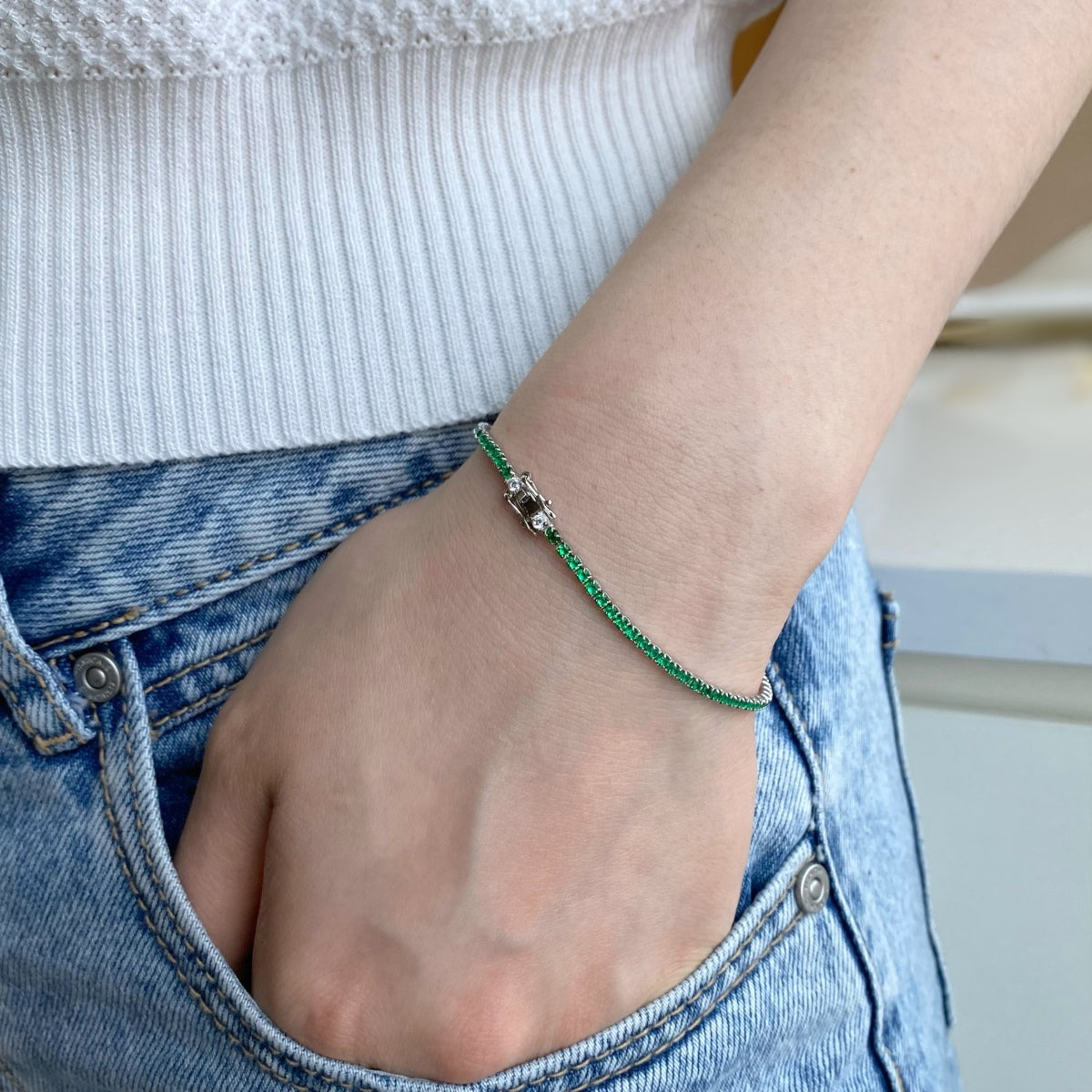 [Joyas Regalia] Pulsera diaria deslumbrante con corte redondo colorido