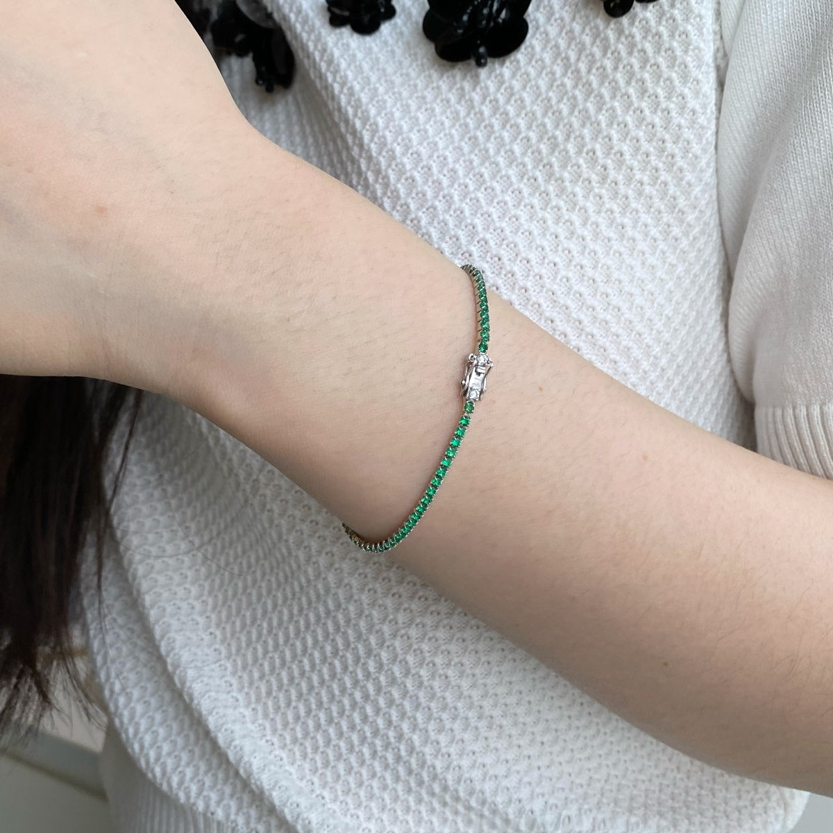 [Joyas Regalia] Pulsera diaria deslumbrante con corte redondo colorido