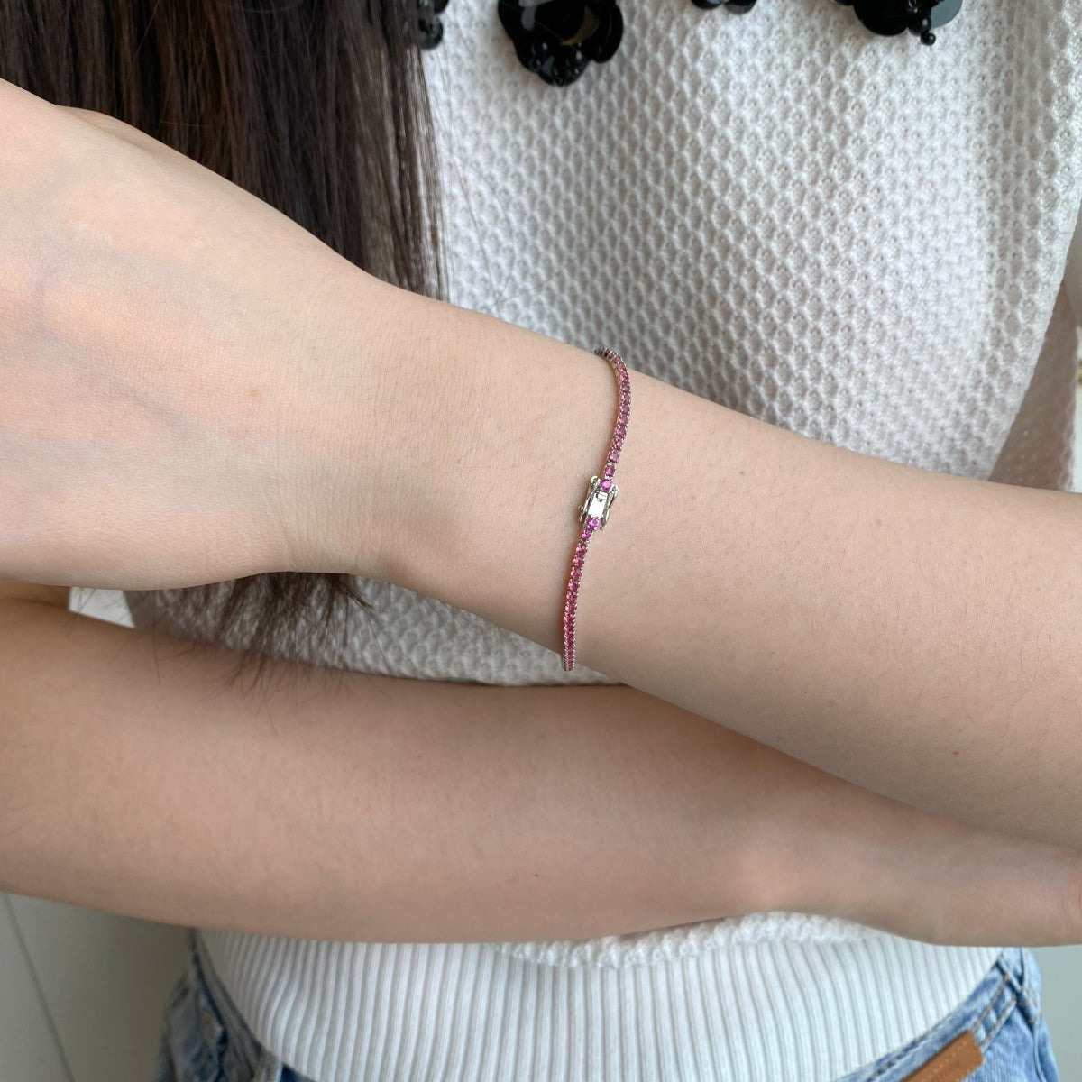 [Joyas Regalia] Pulsera diaria deslumbrante con corte redondo colorido