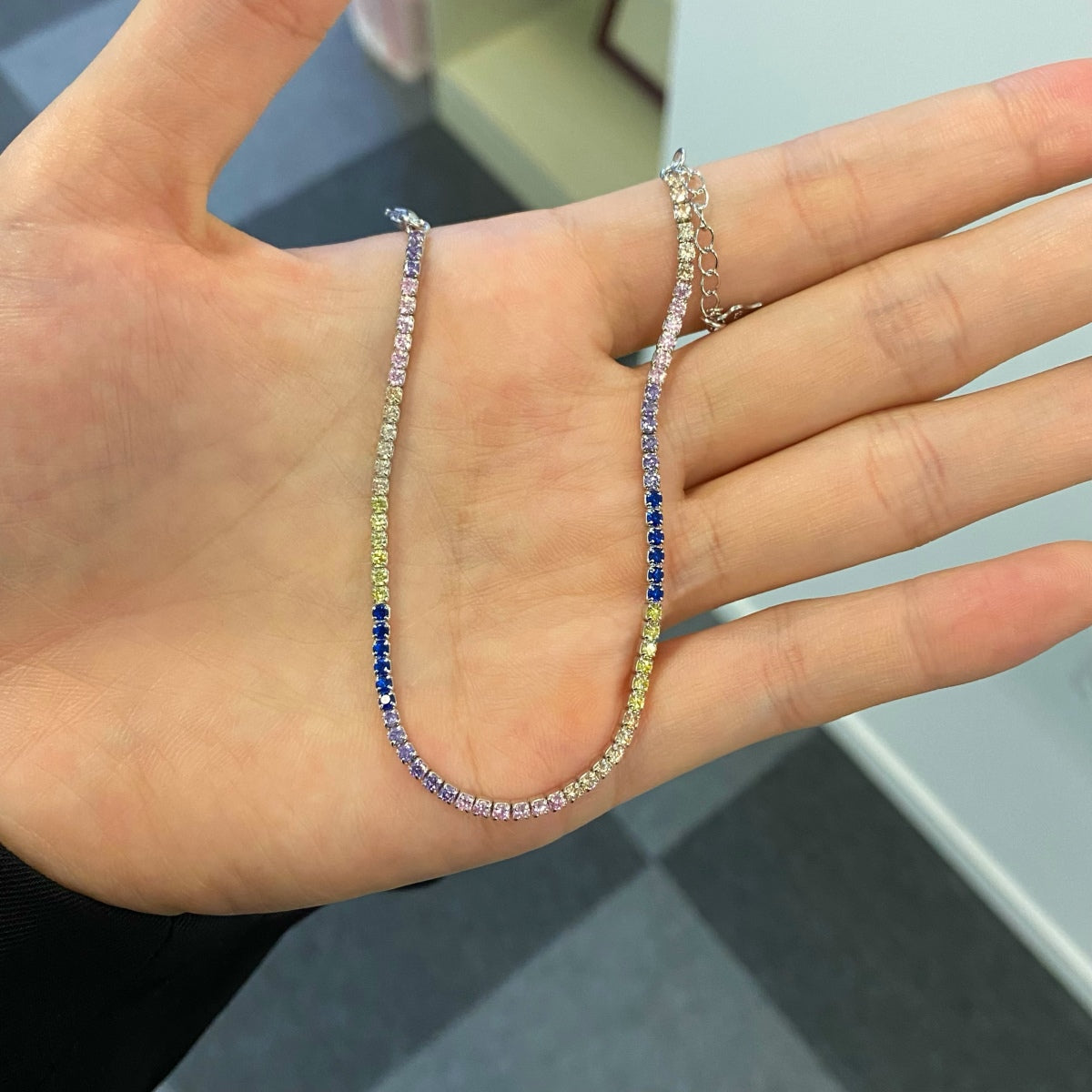 [Joyas Regalia] Pulsera de tenis con corte princesa brillante y radiante
