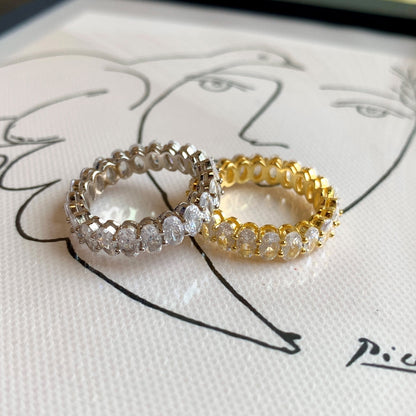 [Bijoux Regalia] Bague tennis ornée de taille ovale