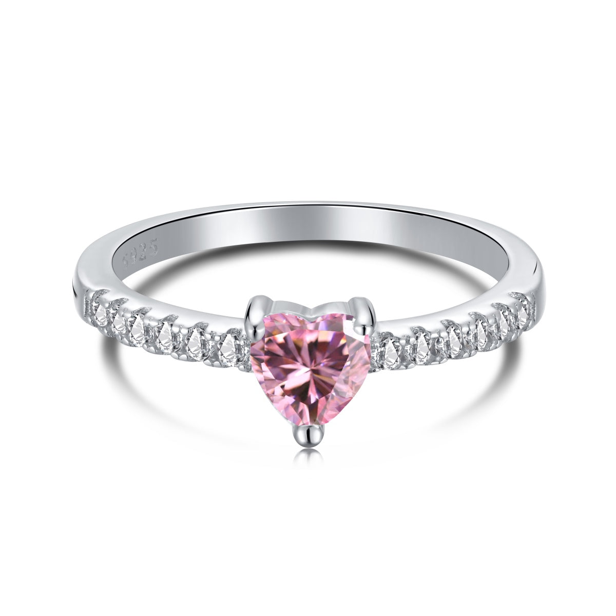 [Joyas Regalia] Anillo de eternidad con forma de corazón de 0,5 quilates