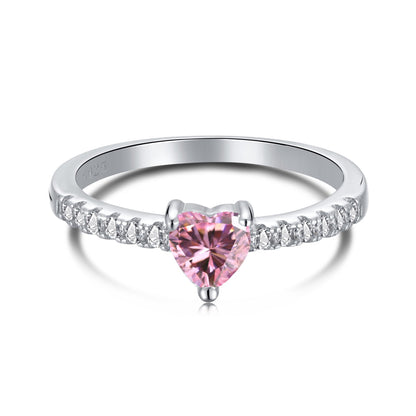 [Joyas Regalia] Anillo de eternidad con forma de corazón de 0,5 quilates