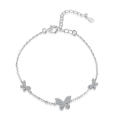 [Joyas Regalia]Pulsera delicada con colgante de mariposa