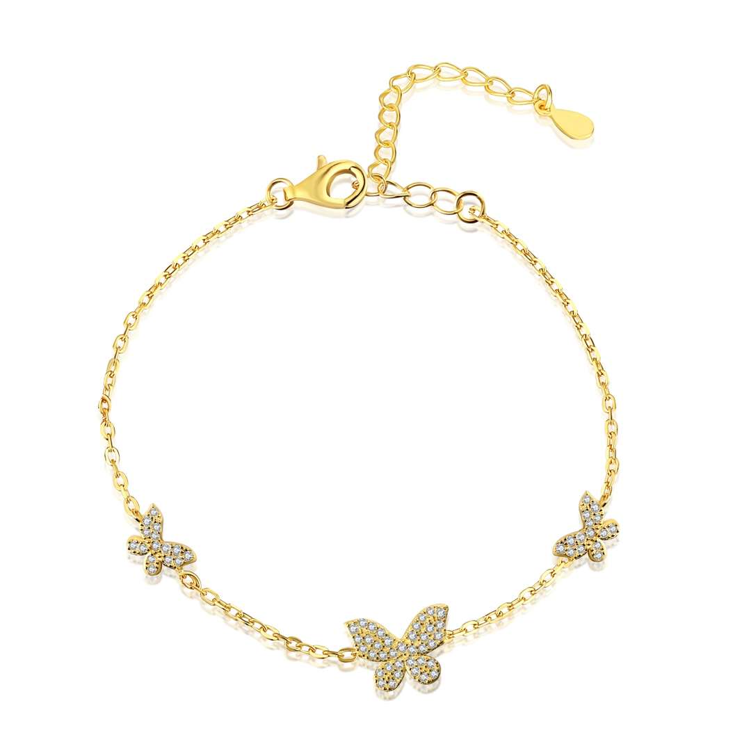 [Joyas Regalia]Pulsera delicada con colgante de mariposa