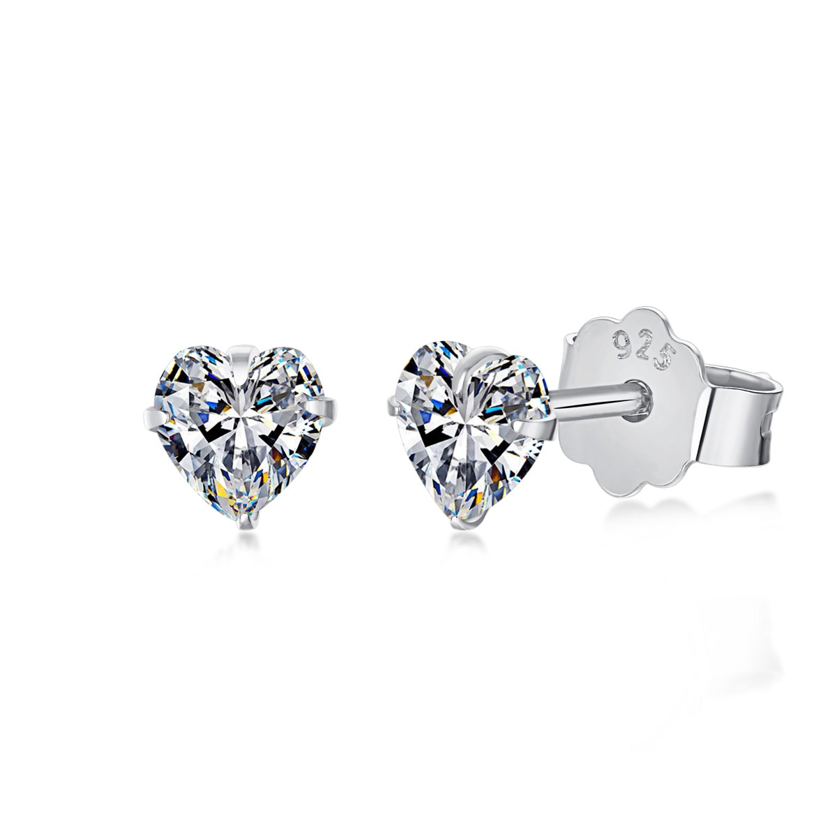 [Joyas Regalia] Pendientes sencillos con forma de corazón brillante