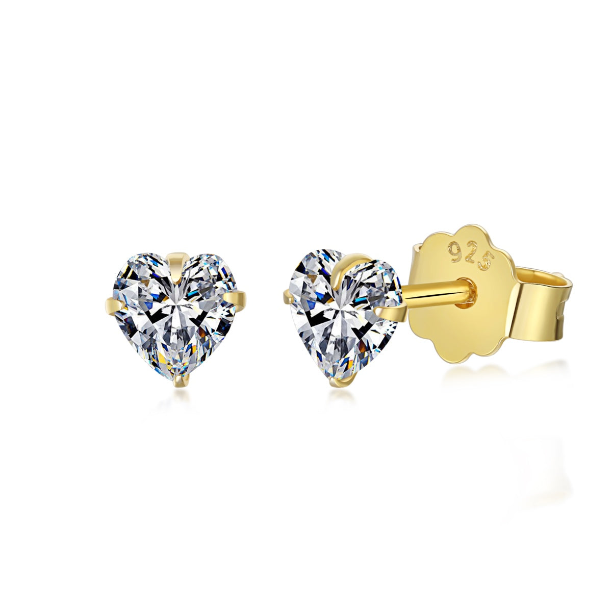 [Joyas Regalia] Pendientes sencillos con forma de corazón brillante