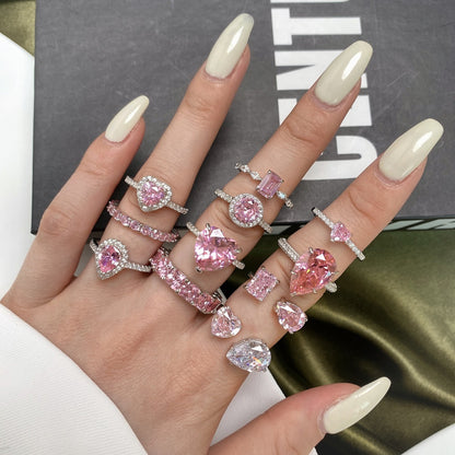 [Joyas Regalia] Anillo de eternidad con forma de corazón de 0,5 quilates
