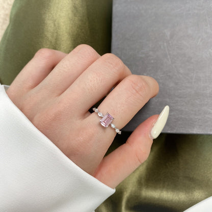 [Joyas Regalia] Anillo diario de corte radiante y delicado de 1,0 quilates
