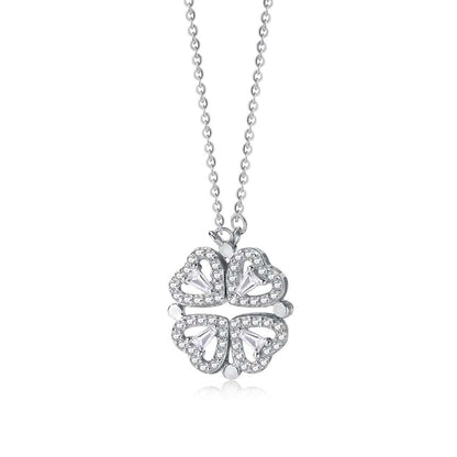 [Joyas Regalia]Collar con forma de flor tallada en forma de corazón adornado