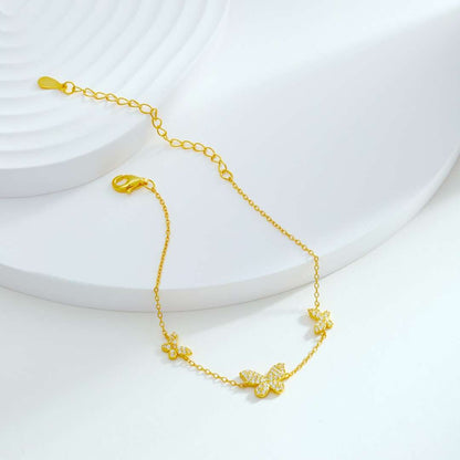 [Joyas Regalia]Pulsera delicada con colgante de mariposa