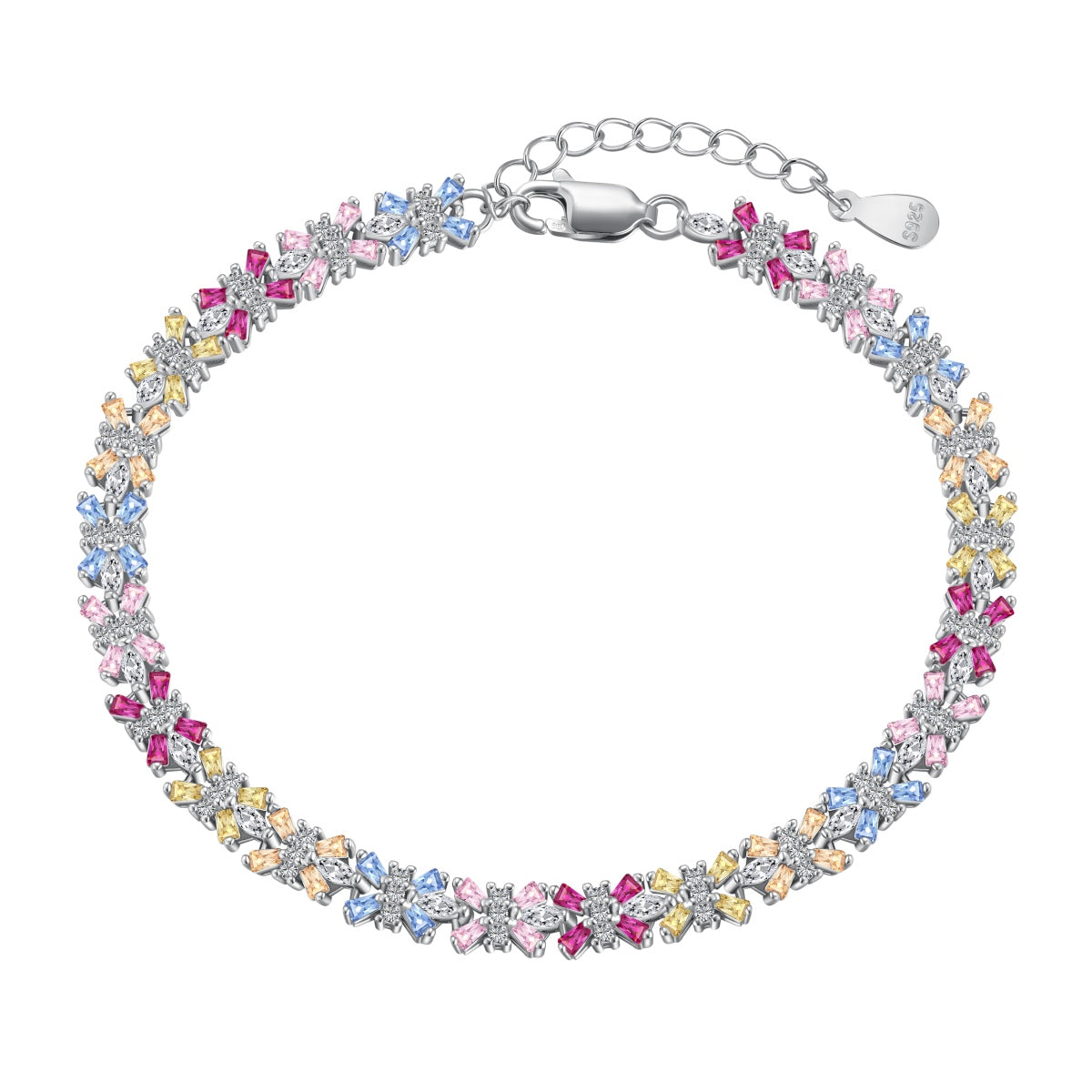 [Regalia jewelry]Radiant Colorful Emerald Cut Party Bracelet