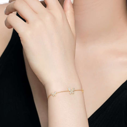 [Joyas Regalia]Pulsera delicada con colgante de mariposa
