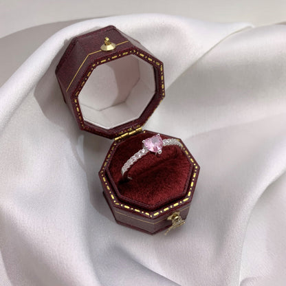 [Joyas Regalia] Anillo de eternidad con forma de corazón de 0,5 quilates