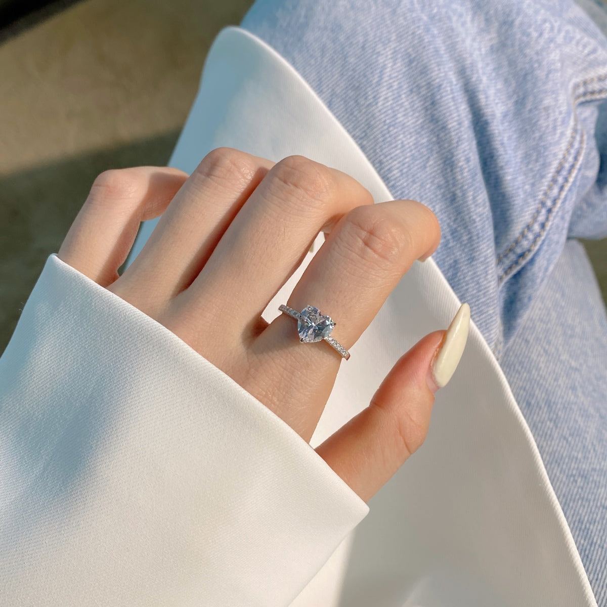 [Regalia jewelry]2.0 Carat Dazzling Lustrous Heart Cut Lover Ring