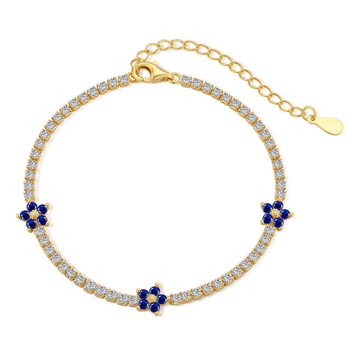 [Joyas Regalia] Pulsera de tenis con forma de flor brillante