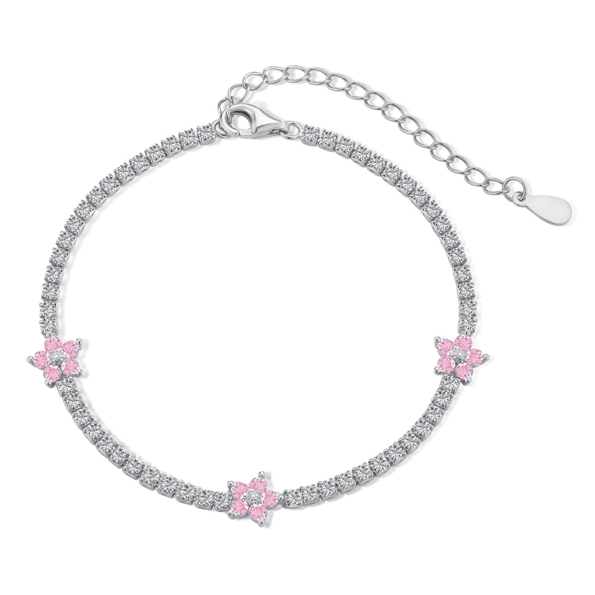 [Joyas Regalia] Pulsera de tenis con forma de flor brillante