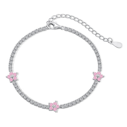 [Joyas Regalia] Pulsera de tenis con forma de flor brillante