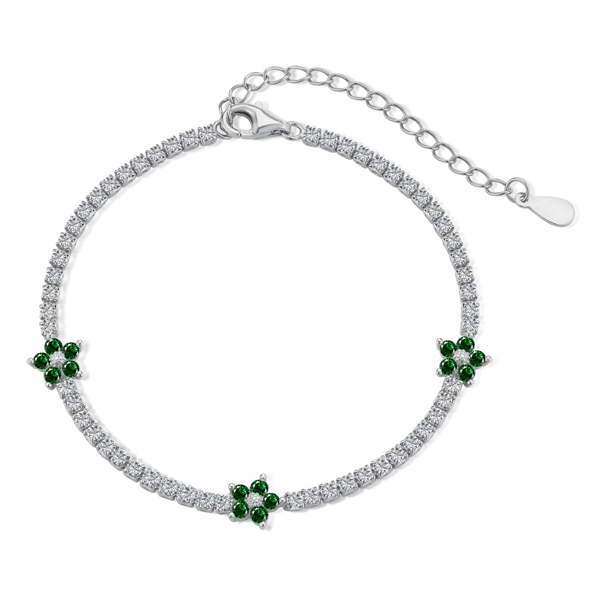[Joyas Regalia] Pulsera de tenis con forma de flor brillante