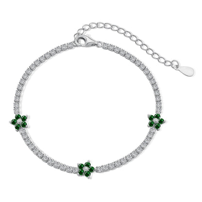 [Joyas Regalia] Pulsera de tenis con forma de flor brillante