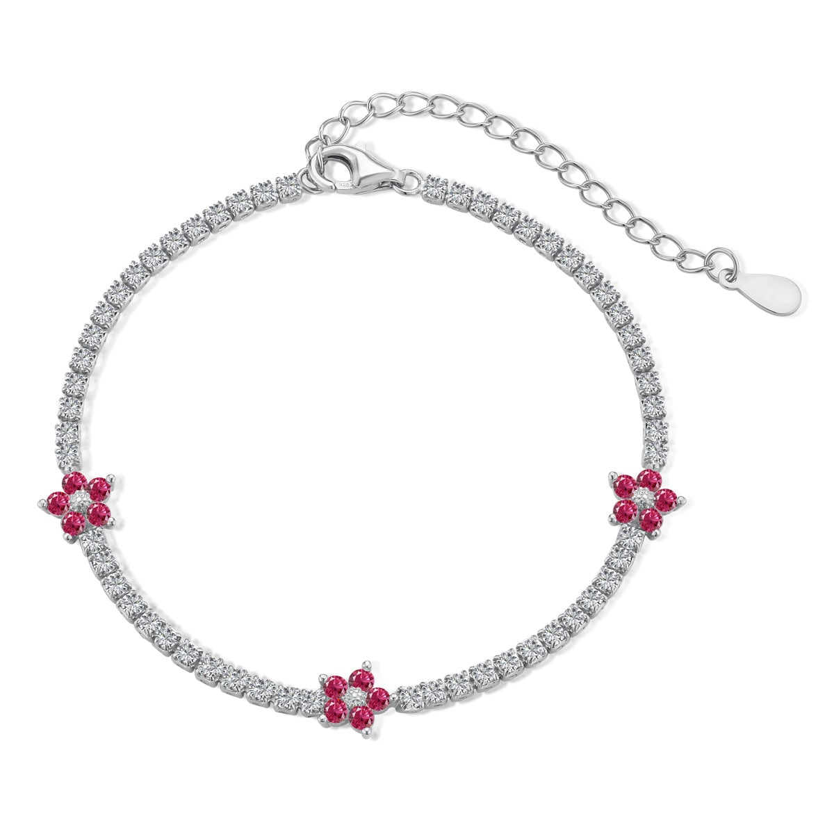 [Joyas Regalia] Pulsera de tenis con forma de flor brillante