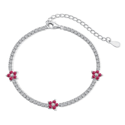 [Joyas Regalia] Pulsera de tenis con forma de flor brillante