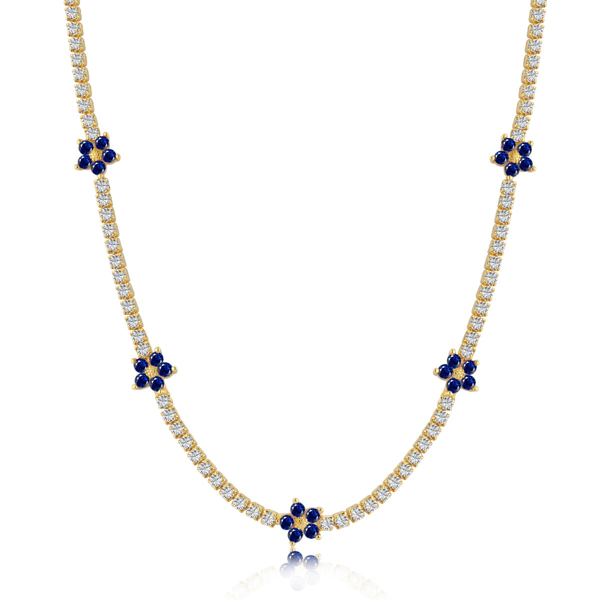 [Bijoux Regalia] Collier tennis luxueux à fleurs colorées