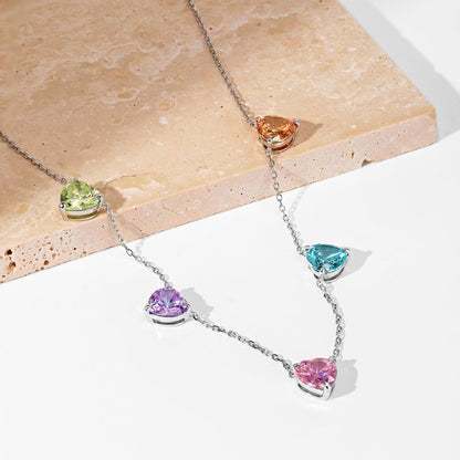 [Bijoux Regalia] Collier scintillant en forme de cœur coloré