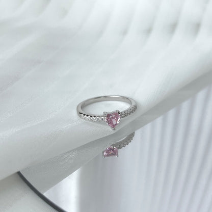 [Joyas Regalia] Anillo de eternidad con forma de corazón de 0,5 quilates